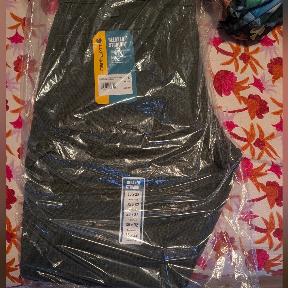 Carhartt Relaxed Straight Dark Green Gray Pants